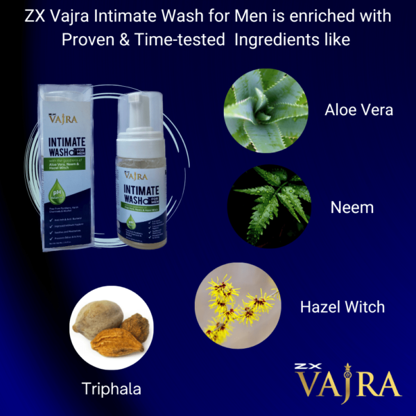 ZX Vajra Intimate Wash for Men | pH Balanced | 100 ML - Image 4